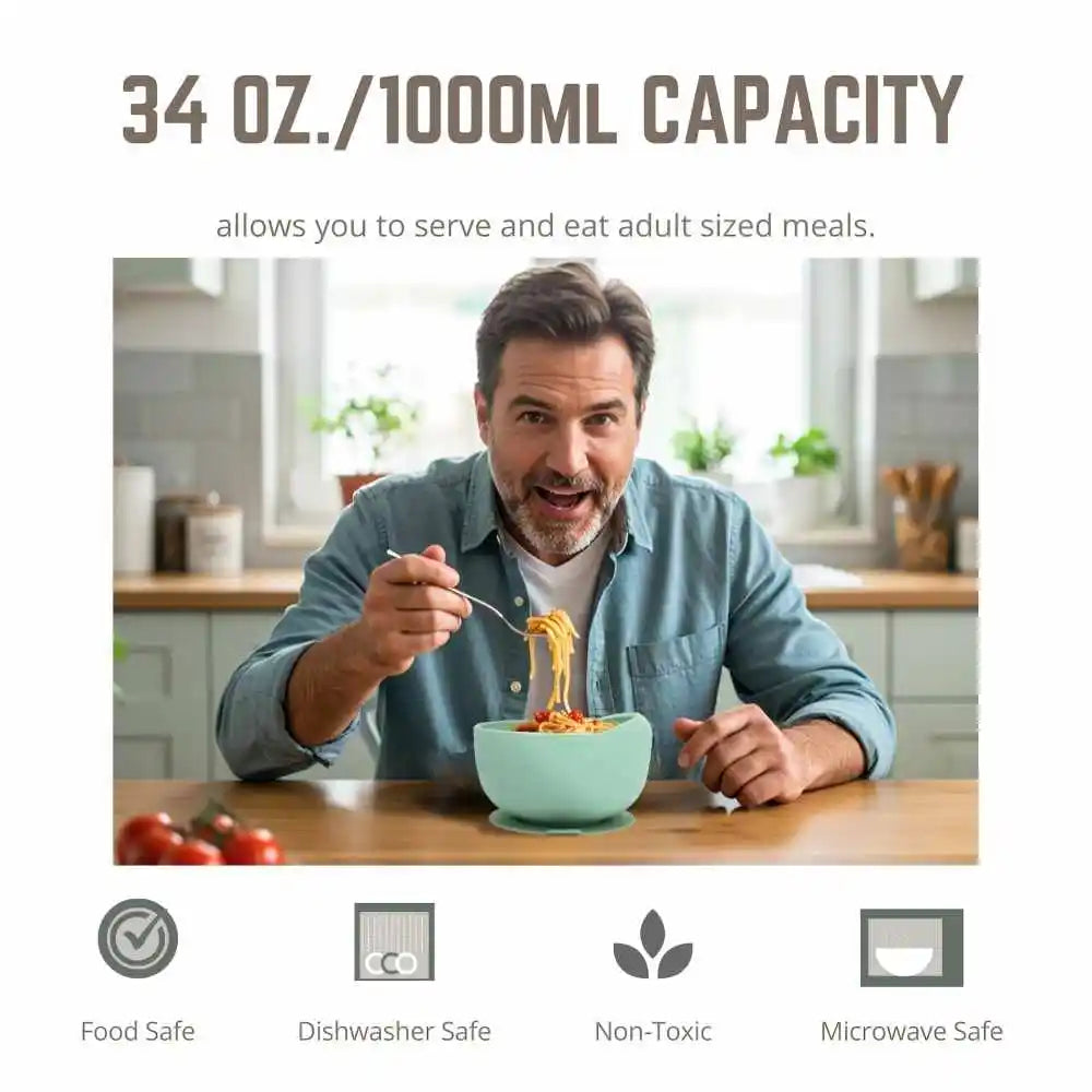 Mess-Free Suction Scooper Bowl For Easy One-Handed Eating