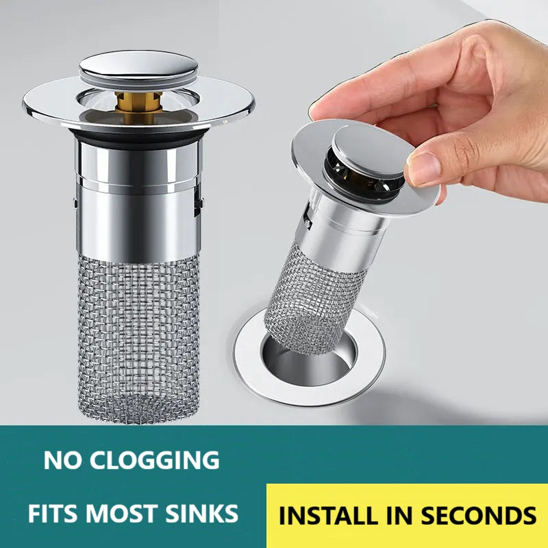 Anti-Clog Sink Drain Plug with Hair Catcher
