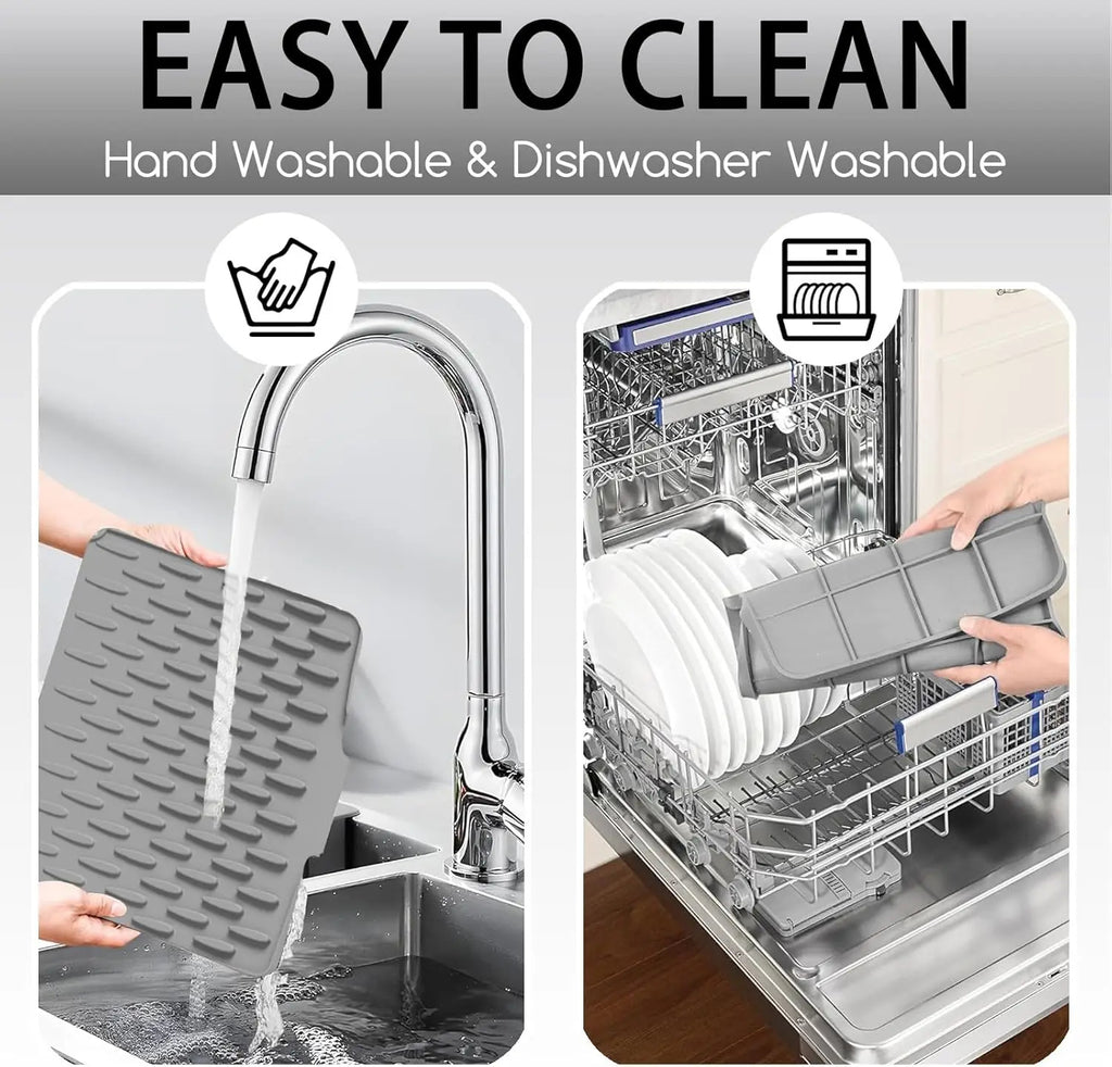 Non-Slip Silicone Dish Drying Mat for Clean, Mess-Free Kitchen