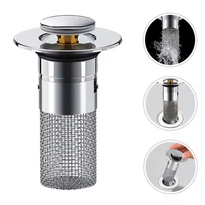 Anti-Clog Sink Drain Plug with Hair Catcher